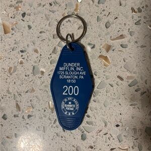 Blue Dunder Mifflin Keychain